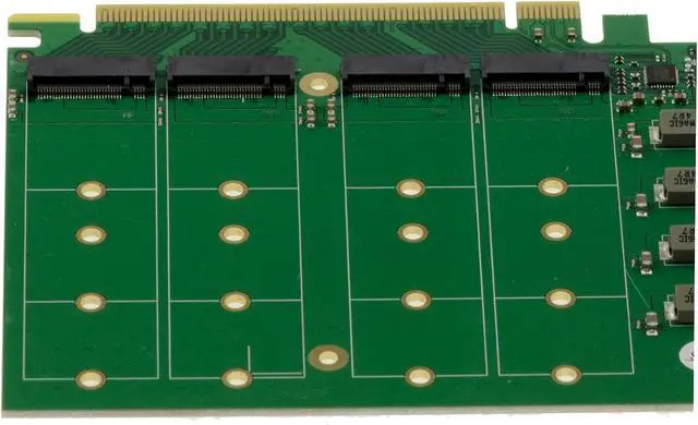 Alt view image 5 of 7 - KALEA-INFORMATIQUE PCIe Gen 5.0 x16 Controller Card for 4 M.2 NVMe M Key SSD with PI6CB33402 PCIe5 64GB/s Chipset