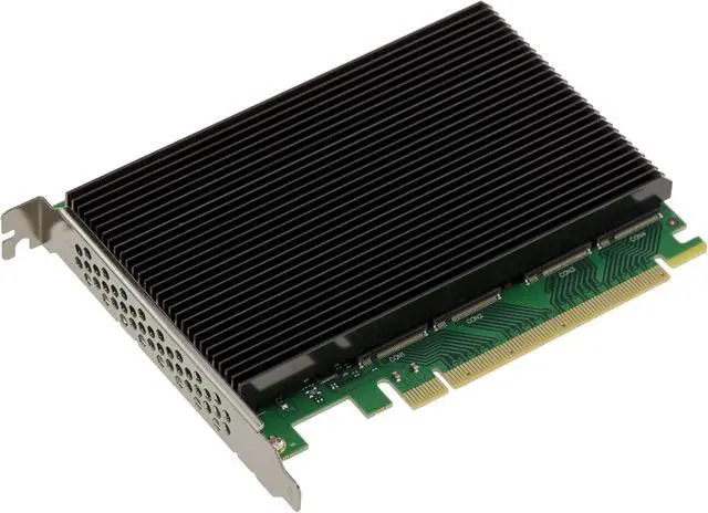 Alt view image 7 of 7 - KALEA-INFORMATIQUE PCIe Gen 5.0 x16 Controller Card for 4 M.2 NVMe M Key SSD with PI6CB33402 PCIe5 64GB/s Chipset