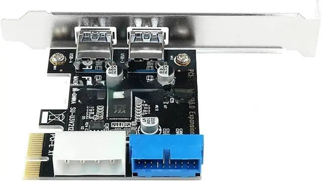 Alt view image 4 of 6 - USB3 PCI Express Adapter E to USB 3.0 20pin Converter Controller PCIe X1 2 Ports PCI-e Expansion Card