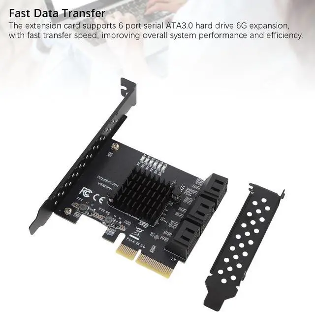 Alt view image 2 of 7 - Tangxi PCIE to 6 Port Serial ATA3.0 Hard Drive 6G Extension Card, Fast Transfer Speed with ASM1166 Chipset, for Various Operating Systems and Hardware Configurations
