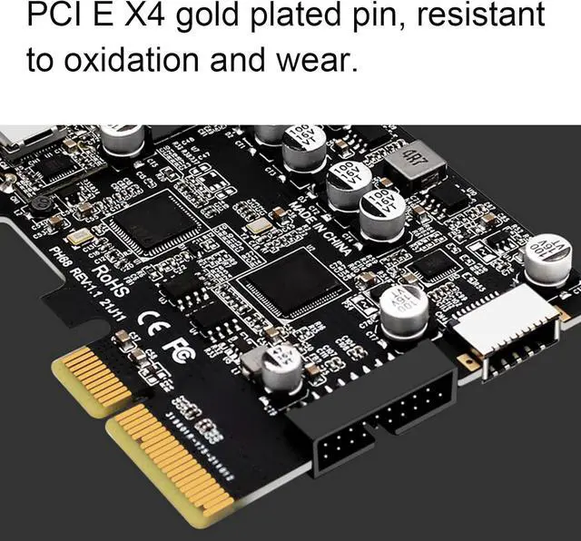 Alt view image 3 of 7 - PCIe Type C Card PCIE to USB3.2 GEN2 Card Internal Converter PCI Express Expansion Card for Desktop PC Card PCIe to Type C Expansion Card for Desktop PC Support Window and Mac
