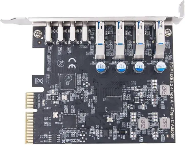 Alt view image 2 of 7 - PCIe USB 3.2 Card ASM1142 Internal Expansion Controller 4 C Port 3.2 Adapter PCIE for Desktop PCIe Expansion Card