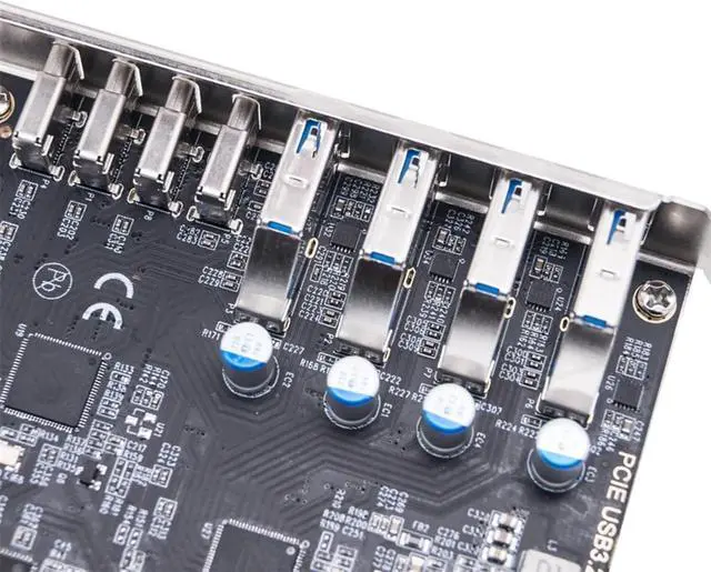 Alt view image 3 of 7 - PCIe USB 3.2 Card ASM1142 Internal Expansion Controller 4 C Port 3.2 Adapter PCIE for Desktop PCIe Expansion Card