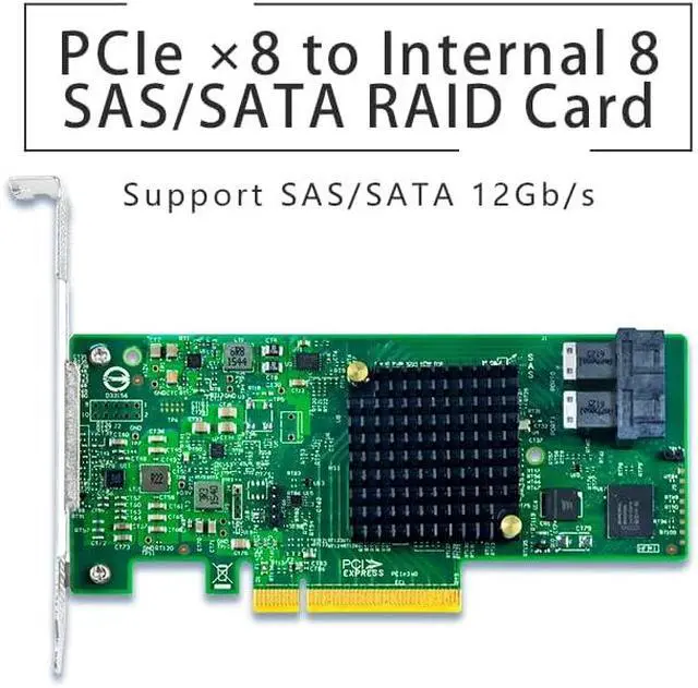 Alt view image 3 of 6 - PCIe x8 RAID Controller Card, 8-Port Internal SAS/SATA 12Gb/s, SFF-8643, RAID 0/1/10/JBOD Support