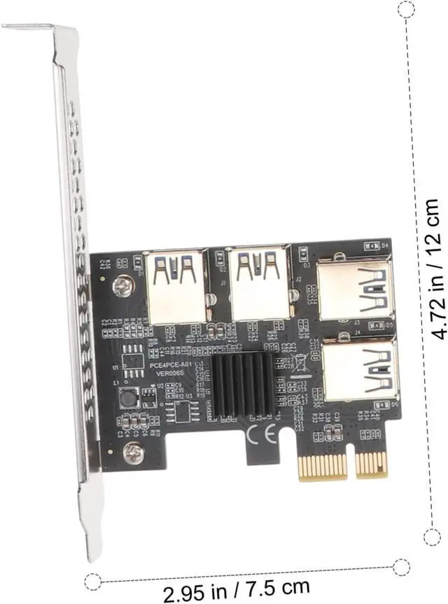Alt view image 3 of 3 - SEWACC Pci E to Port USB Extender Adapter with Plated Connectors Stable High Performance Pci Express Riser for Gaming and Computer Accessories Easy Plug in Installation and Chassis