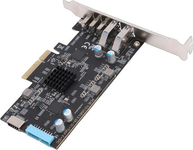 Alt view image 2 of 7 - Generic PCIE to USB 3.0 Type C Expansion Card, PCI Express Adapter with 3 Type C + 2 USB .0 + E + 19P IDC, Support ASM3142 10Gbps for Desktop Computer