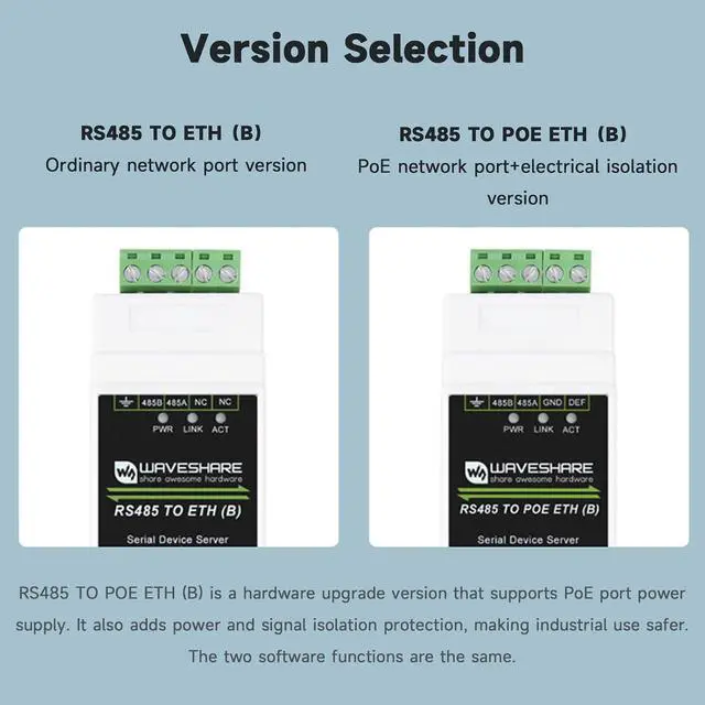 Alt view image 3 of 7 - Industrial Grade RS485 to RJ45 Ethernet Module Multi-Host to Serial Port Server Supports Modbus Gateway PoE network port module