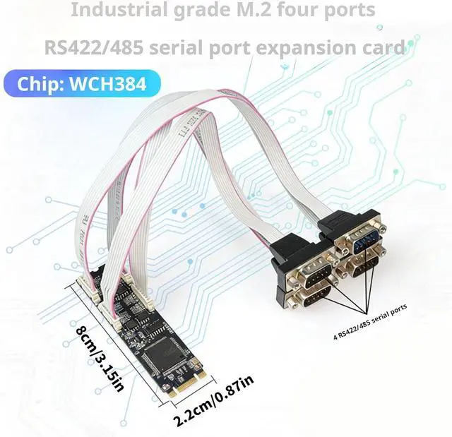 Alt view image 6 of 7 - 4 Port RS485 RS422 Card B+M Industrial WCH384 Converter Fast Speed Transfer for Industrial Automation