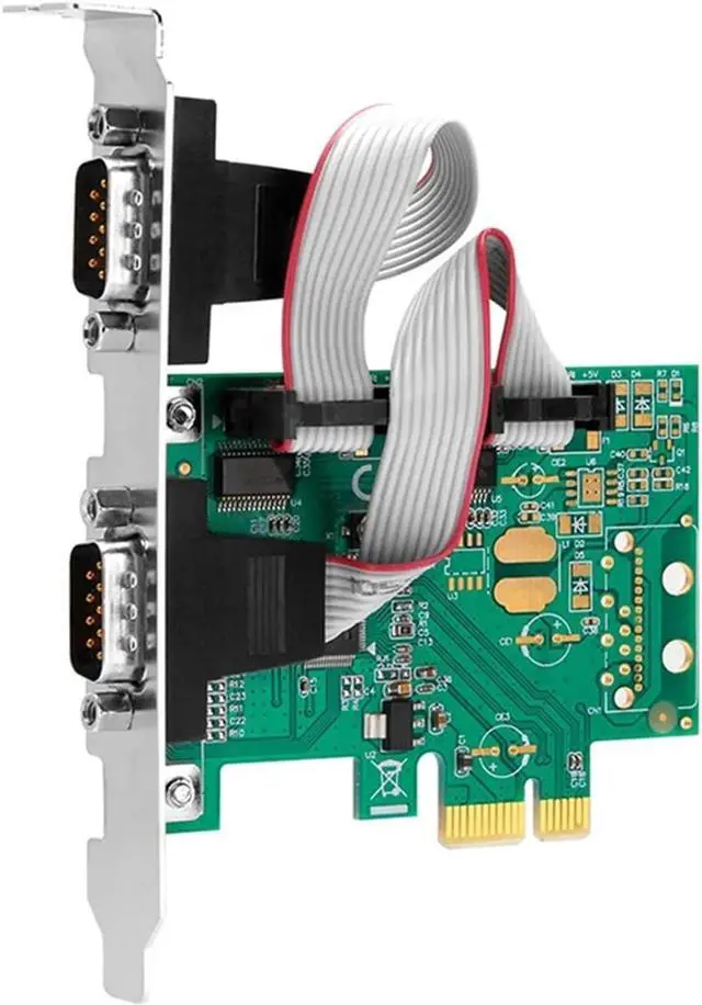 Main image of AED5-PCI-E to Dual Serial Port RS232 PCI Adapter Card 2.5Gb/s 1000Kbps Channels CH382L Chip