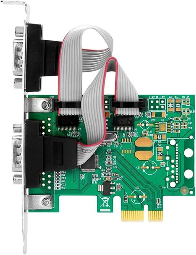 Alt view image 3 of 5 - AEE7-PCI-E to Dual Serial Port RS232 PCI PICie Adapter Card 2.5Gb/s Channel 1000Kbps CH382L Chip