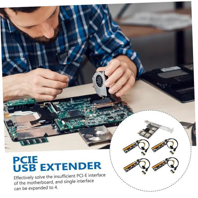 Alt view image 3 of 7 - ARTIBETTER Pci E Extender Card Port USB Adapter with Terminal Plug Stable Pci Express Expansion for Desktop Computers No External Power Required Reliable Data Transmission Motherboard