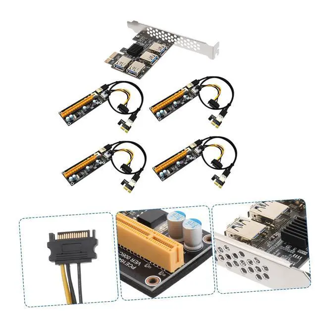Alt view image 7 of 7 - ARTIBETTER Pci E Extender Card Port USB Adapter with Terminal Plug Stable Pci Express Expansion for Desktop Computers No External Power Required Reliable Data Transmission Motherboard