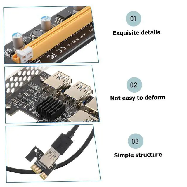 Alt view image 6 of 7 - ARTIBETTER Pci E Extender Card Port USB Adapter with Terminal Plug Stable Pci Express Expansion for Desktop Computers No External Power Required Reliable Data Transmission Motherboard