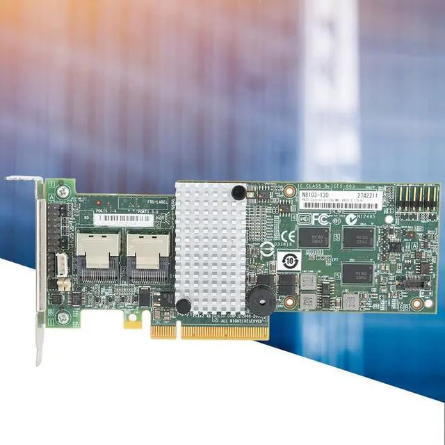 Alt view image 7 of 7 - RAID Controller Card for LSI 9264 8i M8103, PCIE RAID Card with 6GBps Speed, 256MB Cache, Supports RAID0 1 5 6, 8X SATA SAS Ports, 2X Mini SAS Connectors for Server Storage Upgrade