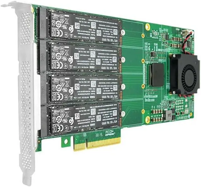 Alt view image 5 of 5 - Generic PCIe x8 to 4-Port M.2 NVMe Controller Card