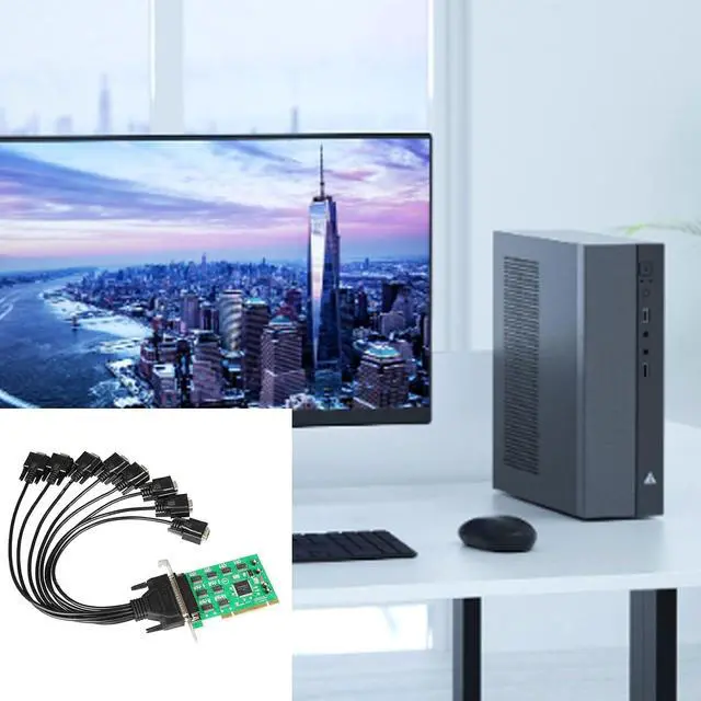Alt view image 7 of 7 - 1set and Fast Data Transfer PCI to 8Ports RS232Serial Card Stable for Multiple Serials Devices Device Control and Communication