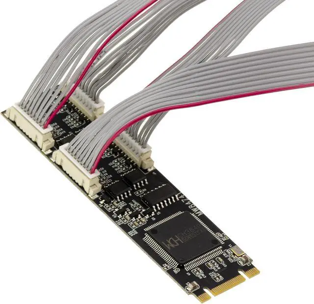Alt view image 2 of 6 - KALEA-INFORMATIQUE M.2 B+M Key to 4 Port COM Serial RS422 RS485 DB9 or Wired Mount Card with WCH384 Chipset.M2 PCIe to RS-422 RS-485 Controller