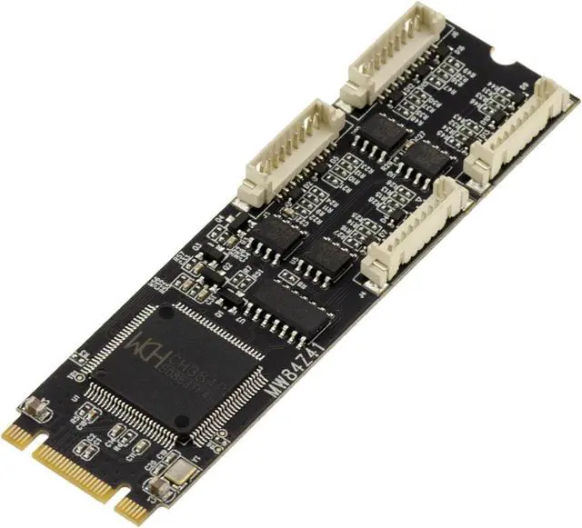Alt view image 4 of 6 - KALEA-INFORMATIQUE M.2 B+M Key to 4 Port COM Serial RS422 RS485 DB9 or Wired Mount Card with WCH384 Chipset.M2 PCIe to RS-422 RS-485 Controller