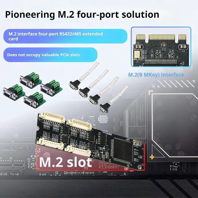 Alt view image 5 of 7 - M+B to 4 Port Card RS485 RS422 Communication WCH384 Converter Expansion Card for Desktop Automation Wide Temperature Industrial