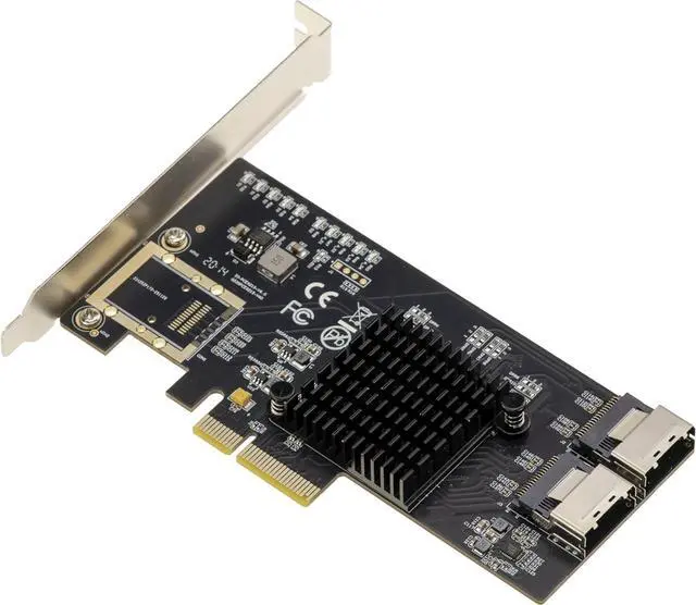 Alt view image 2 of 6 - KALEA-INFORMATIQUE PCIe x4 Controller Card for 8 SATA 3 6G Drives with SFF-8087 Connectors and MiniSAS to SATA Cords Marvell Chipset 88SE9215