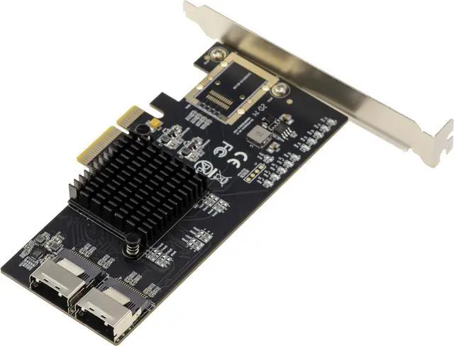 Alt view image 4 of 6 - KALEA-INFORMATIQUE PCIe x4 Controller Card for 8 SATA 3 6G Drives with SFF-8087 Connectors and MiniSAS to SATA Cords Marvell Chipset 88SE9215