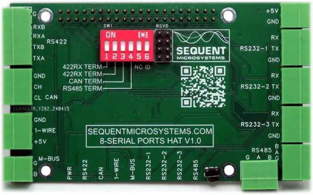 Main image of Eight Serial Ports HAT 2-Layer Stackable for Raspberry Pi SM-I-024