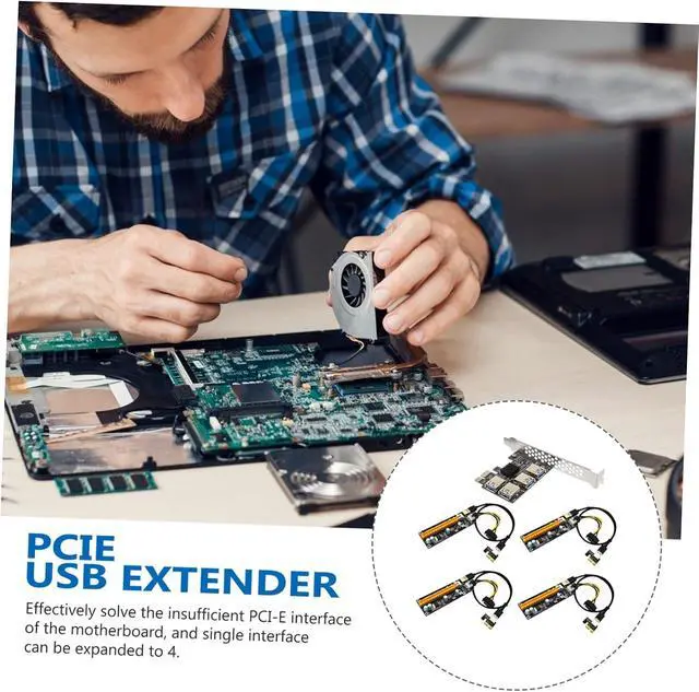 Alt view image 4 of 7 - Pci-e Riser Card USB Extender for Gaming Motherboard Interface Adapter High Stability