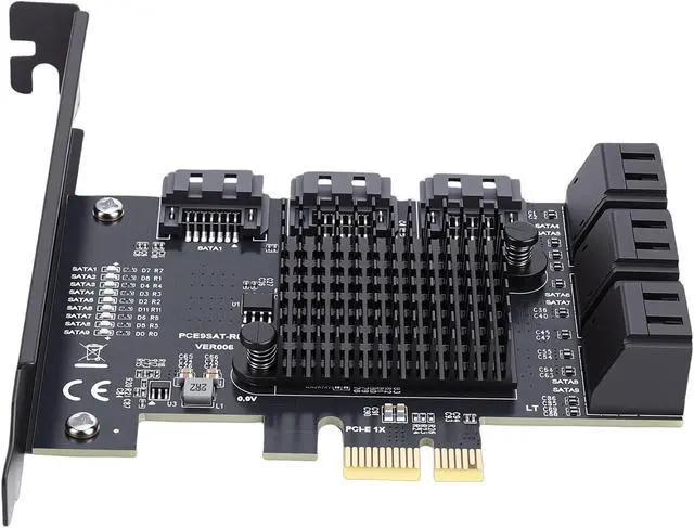 Alt view image 3 of 7 - PCIe to 9 Port 3.0 6Gbps Expansion Card, Serial ATA Controller Adapter Support SSD HDD, with NCQ AHCI Technology, for PC Systems