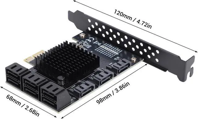 Alt view image 7 of 7 - PCIe to 9 Port 3.0 6Gbps Expansion Card, Serial ATA Controller Adapter Support SSD HDD, with NCQ AHCI Technology, for PC Systems