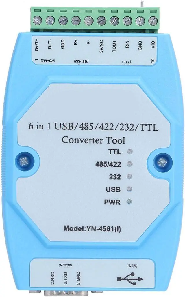 Alt view image 2 of 7 - plplaaoo Serial Port Module Isolated 6in1 FT232 USB 485 422 232 TTL Converter YN4561I Multi Interface Debugging Tool for Engineers Technicians ABS Material