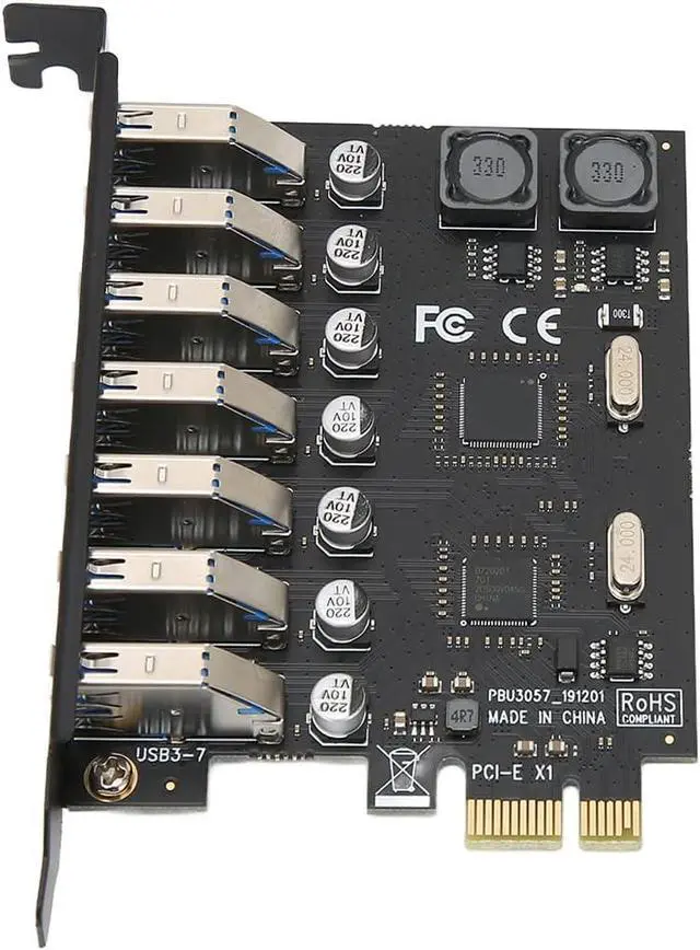 Main image of USB 3.0 Expansion Card PCI E to 7 Port High Speed Desktop Hub, USB 3.0 PCI Express Adapter, 5Gbps Data Transfer with Driver CD for /7/8/8.1/10 32/64 Bit Systems