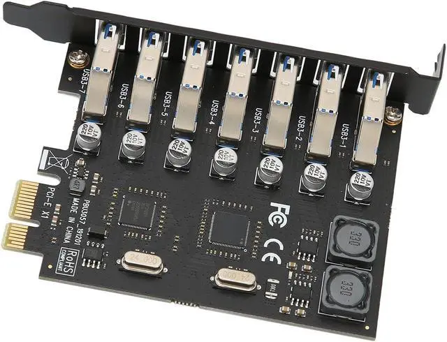 Alt view image 4 of 7 - USB 3.0 Expansion Card PCI E to 7 Port High Speed Desktop Hub, USB 3.0 PCI Express Adapter, 5Gbps Data Transfer with Driver CD for /7/8/8.1/10 32/64 Bit Systems