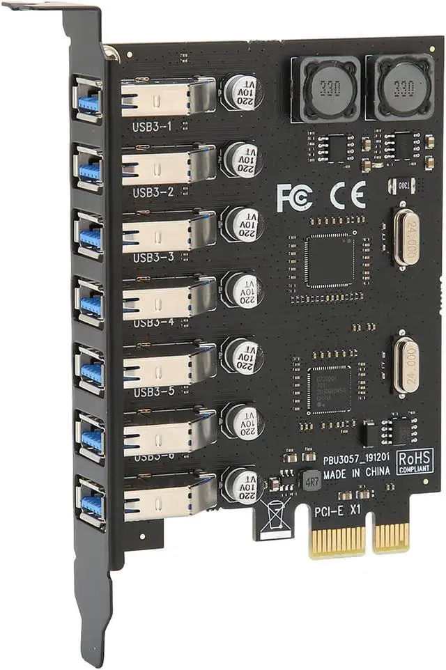 Alt view image 6 of 7 - USB 3.0 Expansion Card PCI E to 7 Port High Speed Desktop Hub, USB 3.0 PCI Express Adapter, 5Gbps Data Transfer with Driver CD for /7/8/8.1/10 32/64 Bit Systems