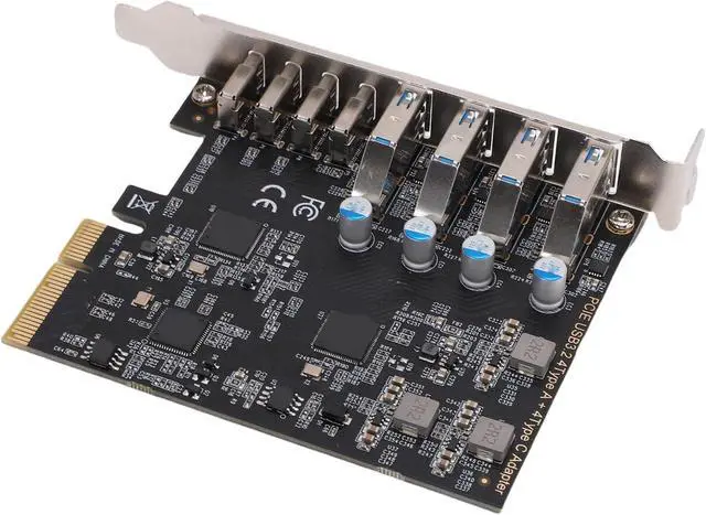 Alt view image 6 of 7 - PCIe USB 3.2 Gen 2 Card 8 Ports | 4X USBC 4X USBA 10Gbps Bandwidth for Desktop PC
