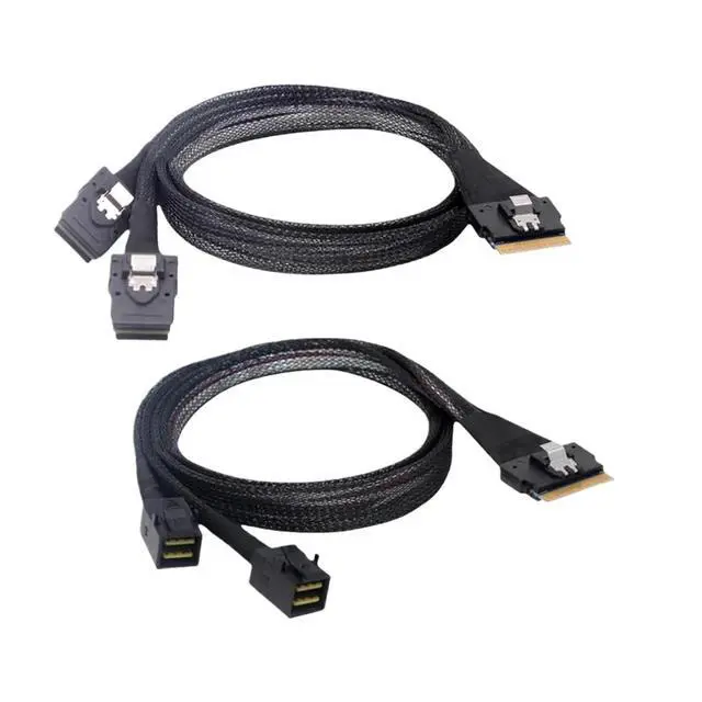 Alt view image 3 of 7 - 2025 Slim SFF-8654 8i to 2 Ports 8654 8611 8643 S/AS 8087 Array Data Cable 40CM 4i 8i PCI-E NVMe Adapter Card(8654 8i-NVME Card)
