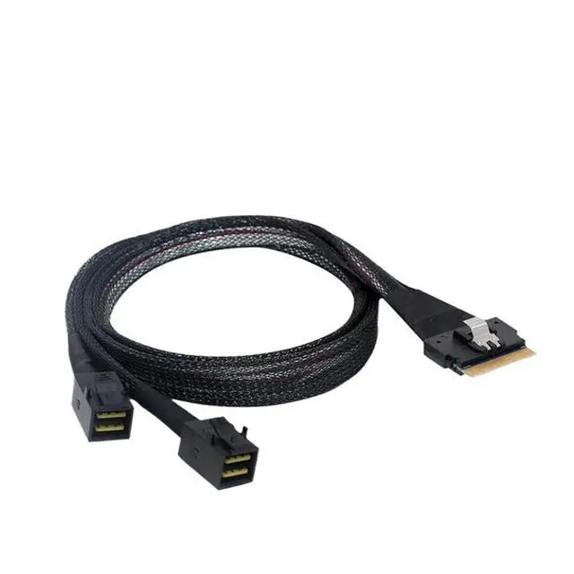 Alt view image 5 of 7 - 2025 Slim SFF-8654 8i to 2 Ports 8654 8611 8643 S/AS 8087 Array Data Cable 40CM 4i 8i PCI-E NVMe Adapter Card(8654 8i-NVME Card)