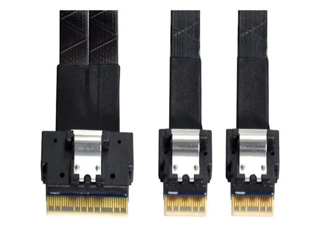 Alt view image 7 of 7 - 2025 Slim SFF-8654 8i to 2 Ports 8654 8611 8643 S/AS 8087 Array Data Cable 40CM 4i 8i PCI-E NVMe Adapter Card(8654 8i-NVME Card)