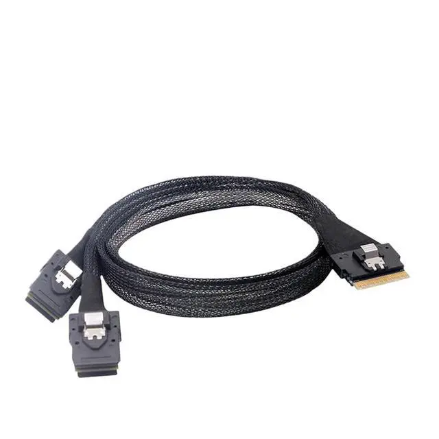 Alt view image 6 of 7 - 2025 Slim SFF-8654 8i to 2 Ports 8654 8611 8643 S/AS 8087 Array Data Cable 40CM 4i 8i PCI-E NVMe Adapter Card(8654 8i-NVME Card)