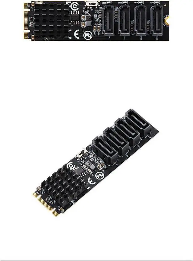 Alt view image 7 of 7 - M.2 (B+M Key) to 4-Port SATA 6Gbps RAID Controller Card, 9236 Chip SATA 3.0 Expansion Adapter Supports RAID 0/1/10 High-Speed SSD/HDD PCIe M.2 RAID Card