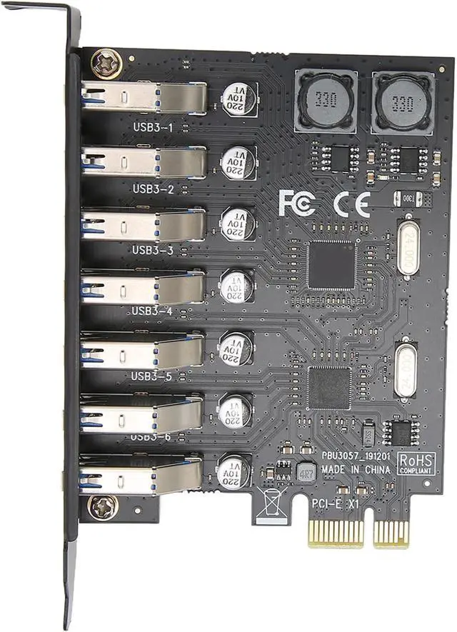 Alt view image 2 of 7 - USB 3.0 Expansion Card PCI E to 7 Port High Speed Desktop Hub, USB 3.0 PCI Express Adapter, 5Gbps Data Transfer with Driver CD for /7/8/8.1/10 32/64 Bit Systems