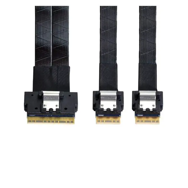 Alt view image 4 of 7 - 2025 Slim SFF-8654 8i to 2 Ports 8654 8611 8643 S/AS 8087 Array Data Cable 40CM 4i 8i PCI-E NVMe Adapter Card(8654 8i-NVME Card)