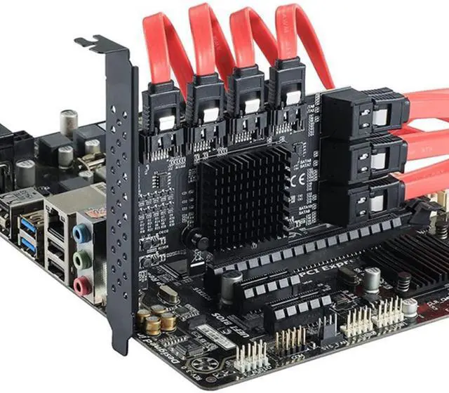 Alt view image 5 of 7 - Serial Ata 3.0 with Fast Transmission Rate Expansion Card 10-Port Pci-e X4 3.0 Interface and Low Heat Productivity for Desktop Computer and Workstation