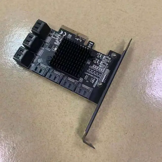 Alt view image 7 of 7 - LALAFINA 10-Port Serial Ata 3.0 Expansion Card Pci-e X4 Controller Adapter with Fast Transmission Rate and Low Heat Productivity for Hard Drive and Workstation Use