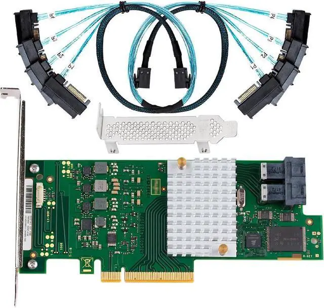Main image of SAS HBA Card Compatible with LSI 9300-8i IT Mode 8-Port with SAS Cables | SAS3008, PCIe 3.0 x8, 2x 8643 to SAS Cables, PCIe SAS Expansion Card, HBA Controller for ZFS TrueNAS unRAID NAS