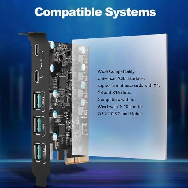 Alt view image 2 of 7 - PCIE USB Card, PCIE to Type C Expansion Card PCI Expree to USB Expansion Card 20Gbps for 7 8 10 for OS X 10.8.2