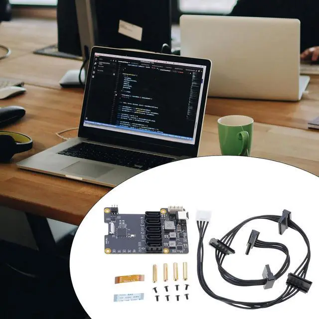 Alt view image 4 of 7 - X1009 PCIe to 5-Port SATA3.0 Expansion Board Compatible with 5 5B 5Gbps High Speed Data Transfer Controller Card Allows 5 Hard Drives Connection Simultaneously with 12V Input Power Module