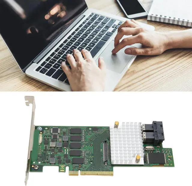 Alt view image 3 of 7 - Cryfokt Smart Array Card, PCI Express 3.0 X8 12GB per s Controller with 2GB Cache 1.2GHz PowerPC OCErlm, for Levels 0 1 5 6 Spans 10 50 60 Supports 128 SAS Devices