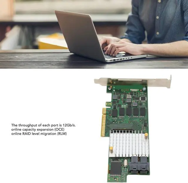 Alt view image 5 of 7 - Cryfokt Smart Array Card, PCI Express 3.0 X8 12GB per s Controller with 2GB Cache 1.2GHz PowerPC OCErlm, for Levels 0 1 5 6 Spans 10 50 60 Supports 128 SAS Devices