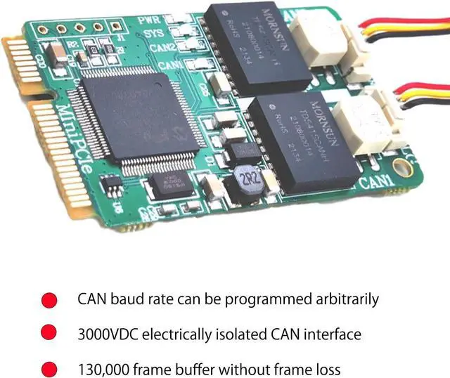 Alt view image 2 of 5 - Mini-PCI Express mPCIe Card Dual CAN Channel USB to CAN Dual with Isolation