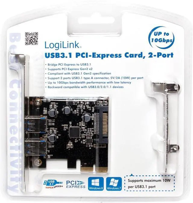 Alt view image 7 of 7 - LogiLink PC0080 PCI-e Card (2X USB 3.1)